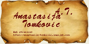 Anastasija Tomković vizit kartica